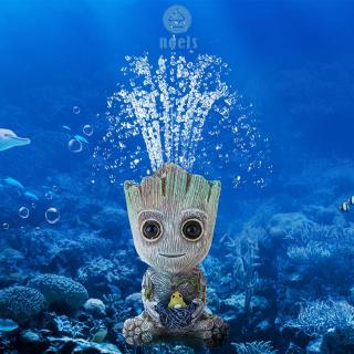 Phụ kiện tạo bọt khí hình người cây mini bằng resin đáng yêu trang trí bể cá