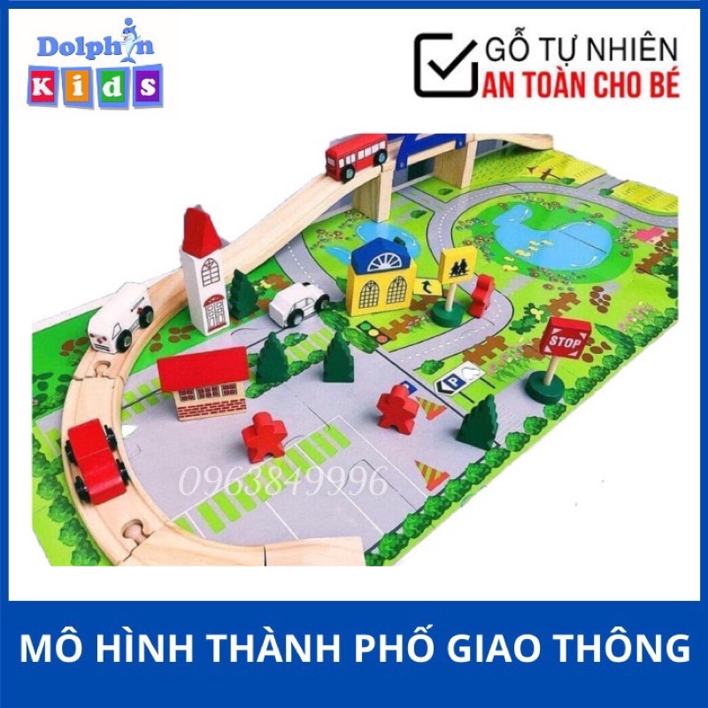 🐳🐳 Bộ Đồ Chơi Gỗ MÔ HÌNH CÔNG TRÌNH GIAO THÔNG TRONG THÀNH PHỐ🌹- Đồ Chơi Lắp Ghép Thông Minh Montessori Cho bé