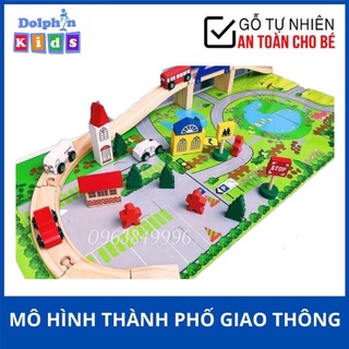 🐳🐳 Bộ Đồ Chơi Gỗ MÔ HÌNH CÔNG TRÌNH GIAO THÔNG TRONG THÀNH PHỐ🌹- Đồ Chơi Lắp Ghép Thông Minh Montessori Cho bé