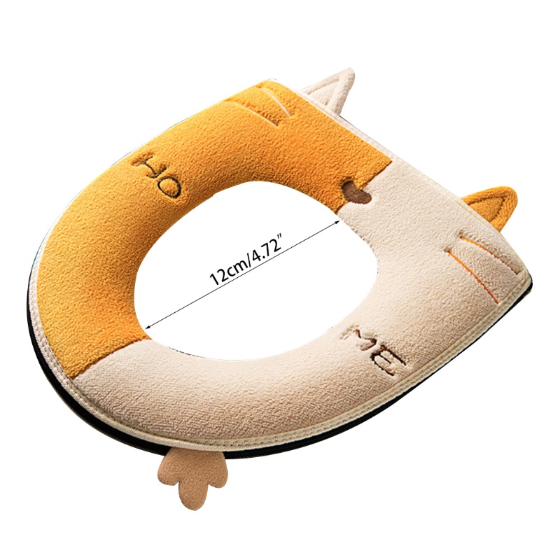 Đệm Lót Bồn Cầu Hình Chữ U Mềm Mại Giữ Ấm Mùa Đông In Họa Tiết Hoạt Hình Dễ Thương Có Thể Giặt Rửa