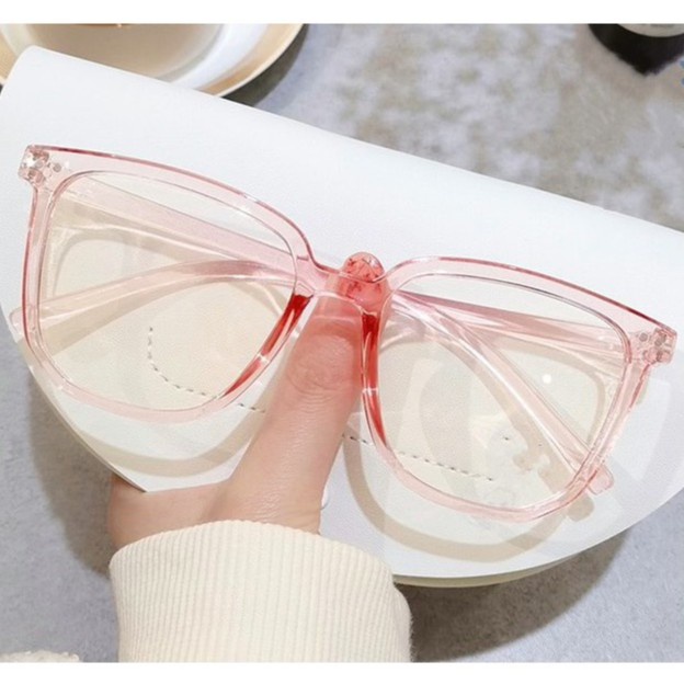 Mắt Kính Gọng Cận 2 Chấm 595 Form Vát Cạnh Phong Cách Hàn Quốc Cá Tính - Hazo
