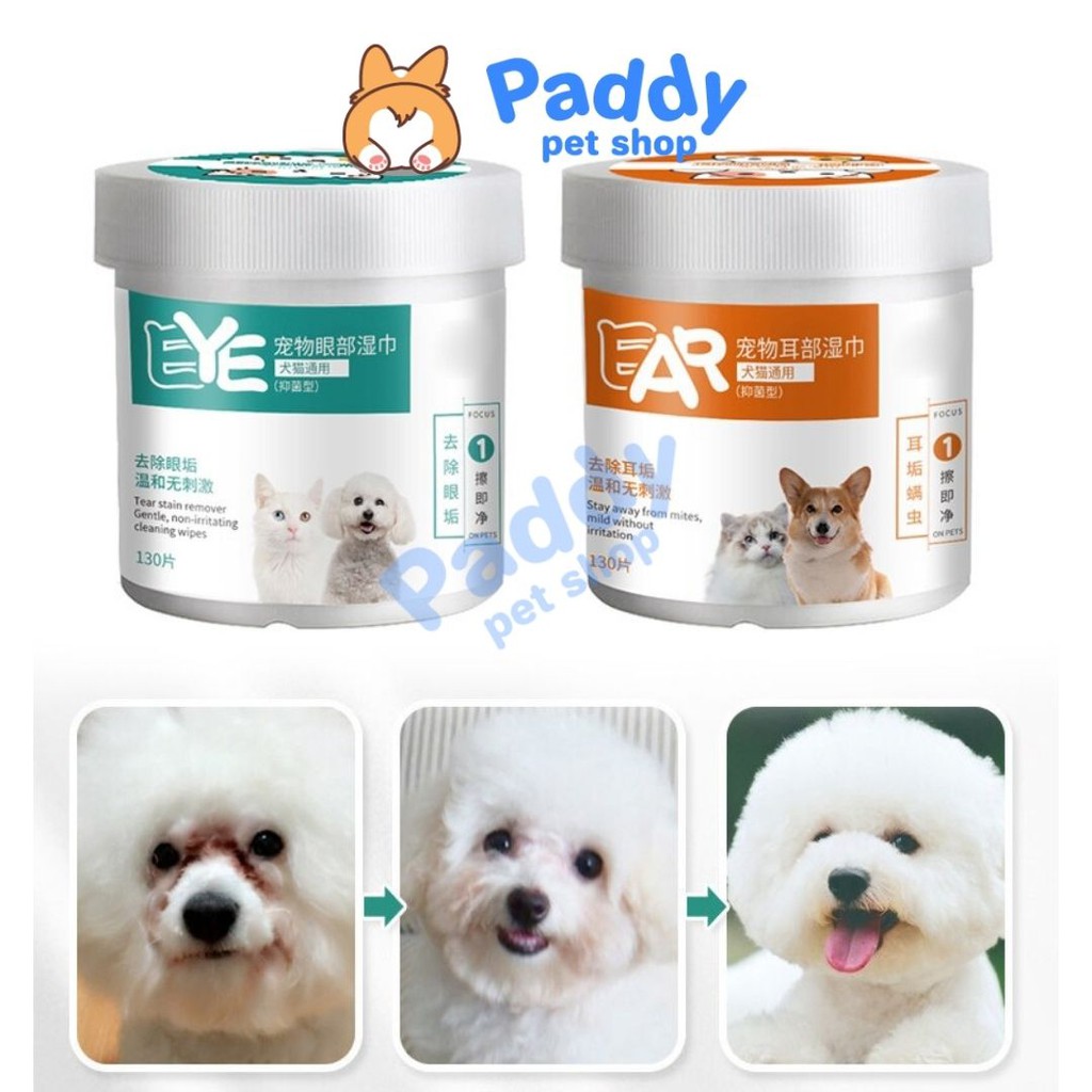 Khăn Uớt Lau Tai & Mắt Cho Chó Mèo Dorrikey