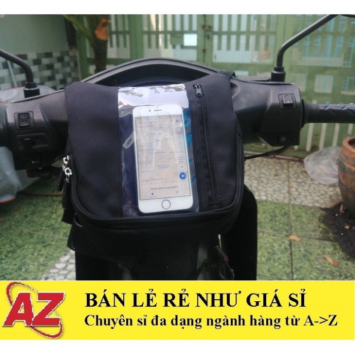 MỚI - Túi Treo Đầu Ghi Đông Xe Máy Chiều Dọc Xem Google Map, Chứa Đồ, Chạy Grab S033