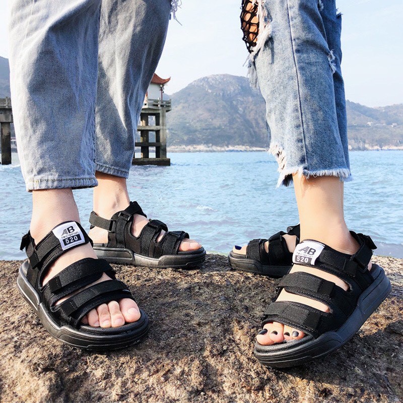 Sandal nữ nam thời trang ulzang hàn quốc vải quai chữ AB hót hít