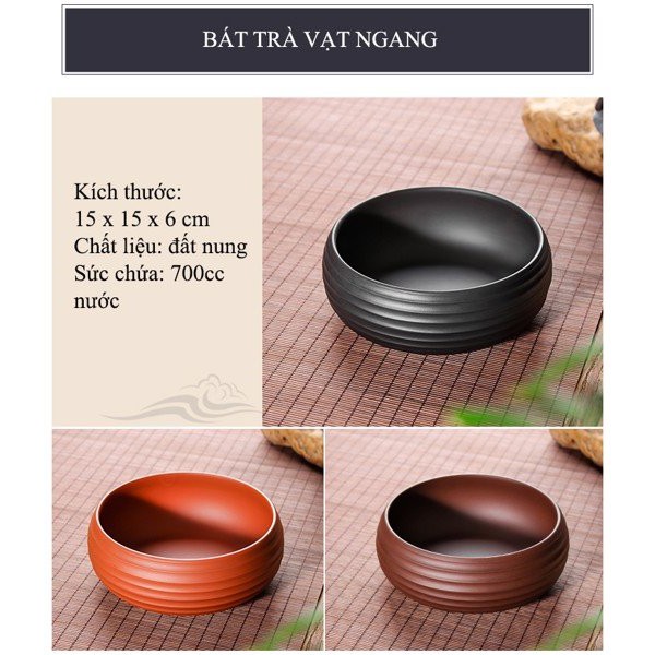 Bát trà đất nung đựng nước rửa chén trà bút quét ấm trà và các vật dụng nhỏ khác