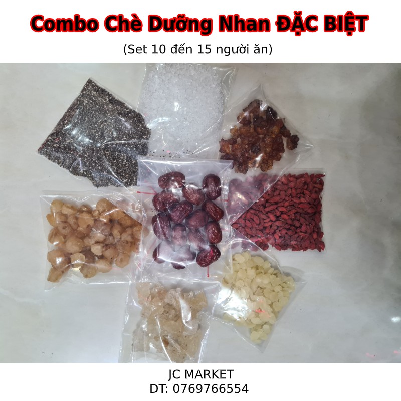 [Mã GROSALE2703 giảm 8% đơn 250K] Combo Chè Dưỡng Nhan ĐẶC BIỆT (10 đến 15 người ăn), mỗi món 50GRAM