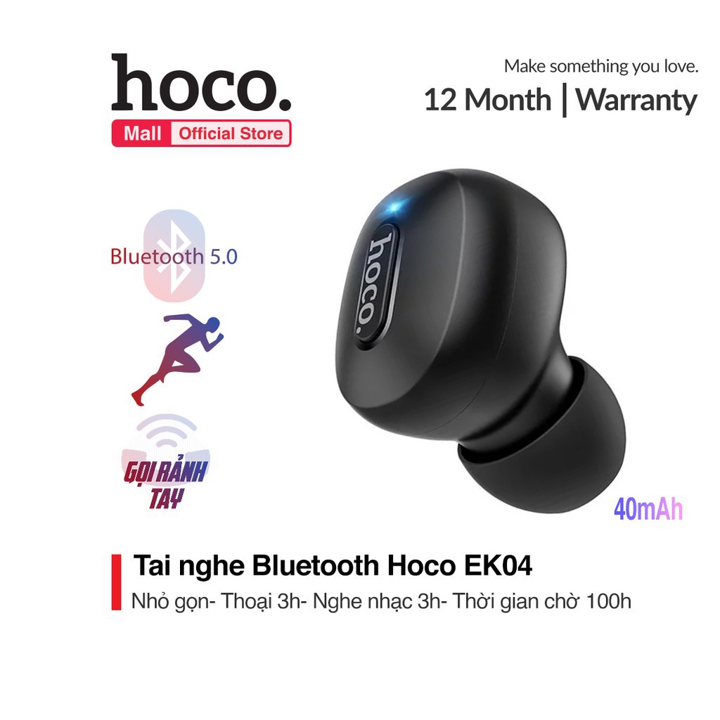 ✔️Tai Nghe Blutooth Hoco EK04 - hỗ trợ chơi game - đàm thoại - pin cực trâu - Chính hãng bảo hành 12 tháng