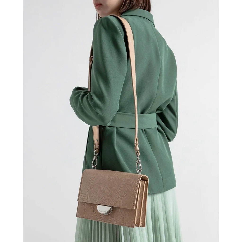 Túi xách tay nữ da nhăn siêu sang Char les