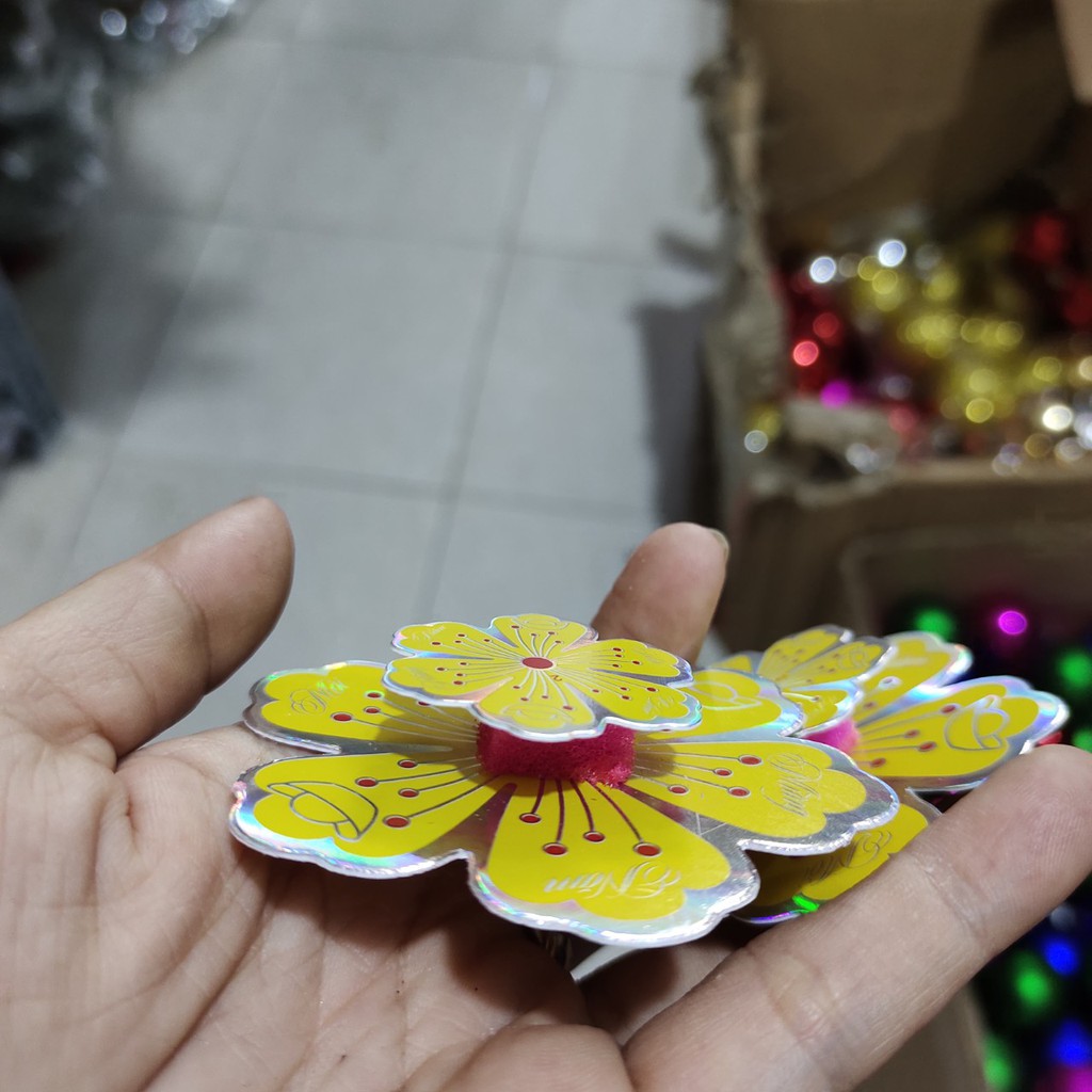 Set Hoa đào mai 3D lập thể trang trí tết (nhiều size) dán bằng keo hai mặt
