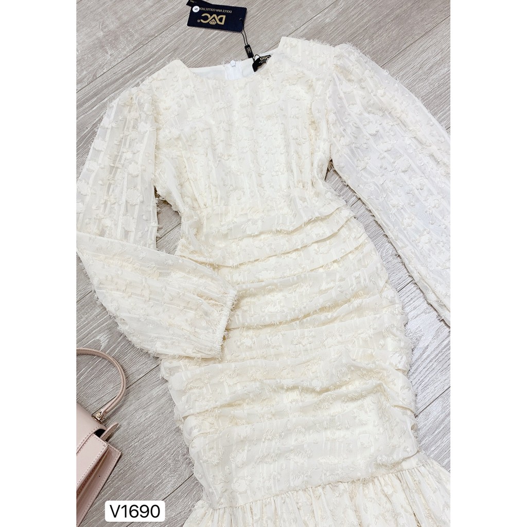 Váy kem đuôi cá V1690 - Đẹp Shop DVC (Kèm ảnh thật trải sàn do shop tự chụp) | BigBuy360 - bigbuy360.vn