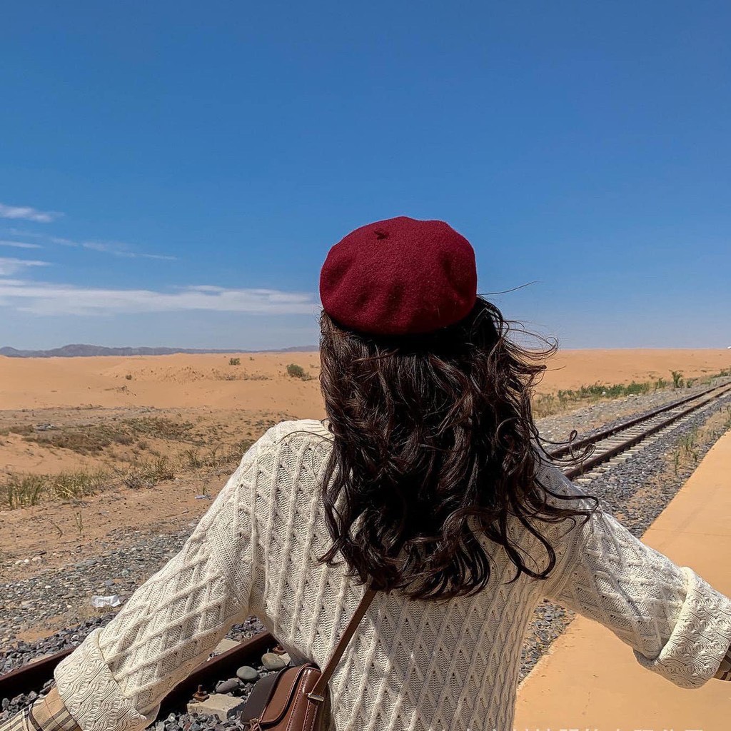 Mũ nồi beret chất dạ cao cấp form đẹp