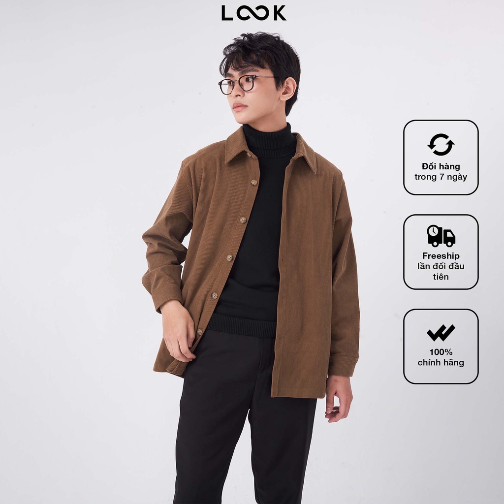 Áo khoác sơ mi chất liệu nhung tăm look bennet shirt - ảnh sản phẩm 1