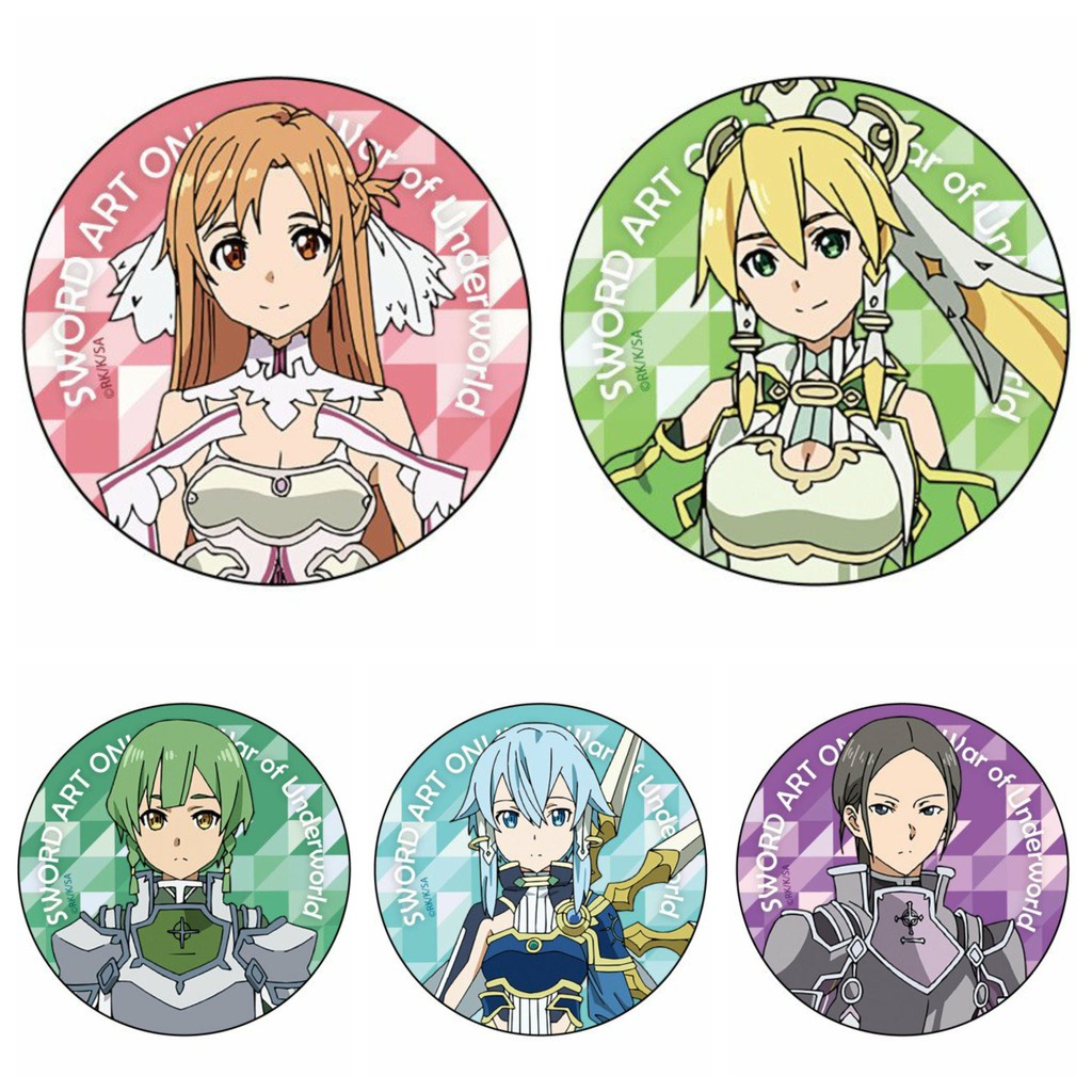 (nhiều mẫu) Huy hiệu cài áo Sword art online Đao kiếm thần vực anime chibi dễ thương tiện lợi