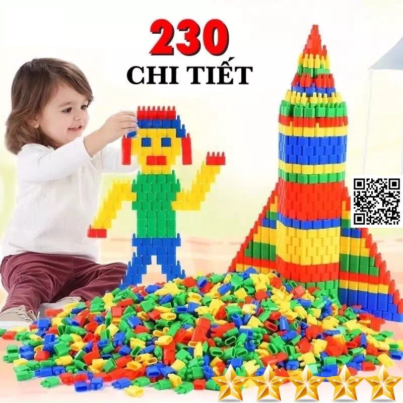 1296 Hạt xếp hình tai thỏ nhựa nguyên sinh an toàn 1 túi 230 chi tiết nhiều màu sắc giúp trẻ từ 3 tuổi trở lên phát triể
