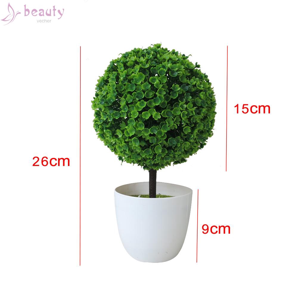 Cây kiểng giả tạo hình tròn đơn giản dùng trang trí nội thất