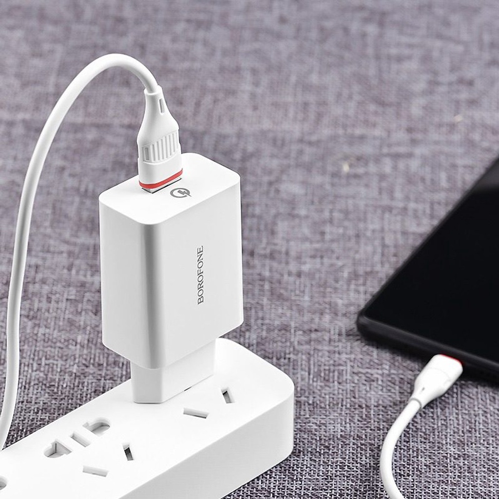 Bộ cốc cáp sạc nhanh Borofone BA21 microUSB hỗ trợ QC 3.0 công suất 18W  Hãng phân phối chính thức