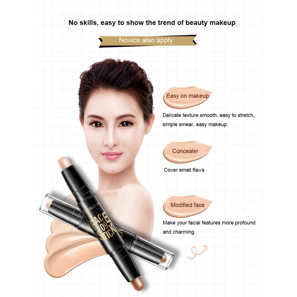Thỏi tạo khối Bioaqua thiết kế 2 đầu để trang điểm 3D | BigBuy360 - bigbuy360.vn