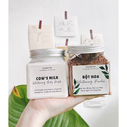 Bột hoa Choosebythie trắng da, dưỡng ẩm, trẻ hoá  làn da mỹ phẩm handmade