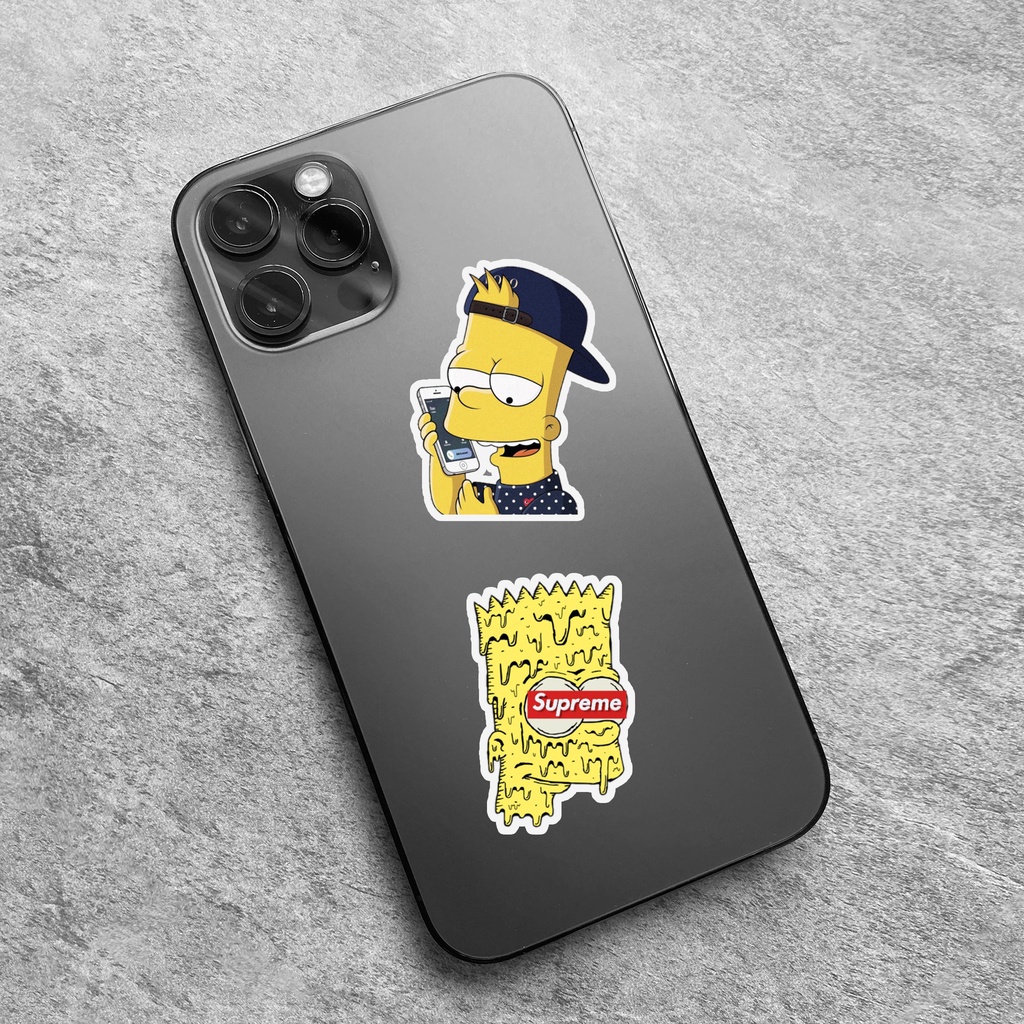 Sticker Simpson Chống Nước - Sticker Dán Laptop, Điện Thoại, Đàn Guitar, Mũ Bảo Hiểm, Vali
