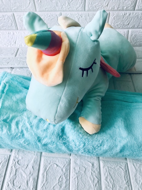 Bộ gối mền kỳ lân - Chăn gối ngựa Pony - 3 trong 1 kì lân