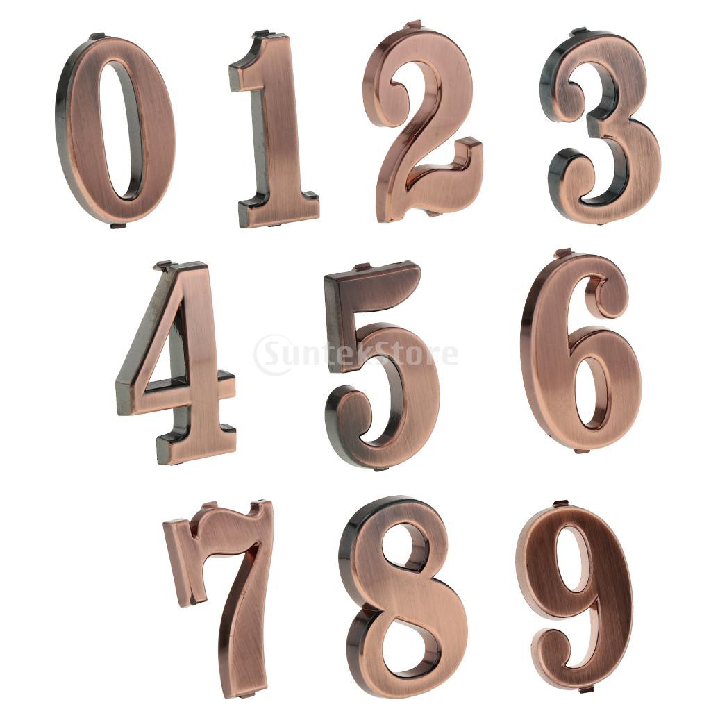 Modern Copper House Hotel Door Address Plaque Number Digits Plate Sign 0