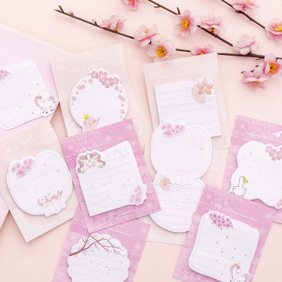 Sổ note động vật và hoa anh đào N51 sổ note cute sổ note dễ thương