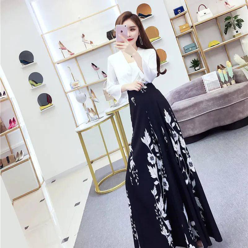 Quần Giả Váy Ống Rộng In Họa Tiết Xinh Xắn Thời Trang Xuân Hè Phong Cách Hàn Quốc Mới
