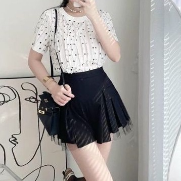 Váy xếp ly phối lưới 2 bên xinh xắn ❤❤