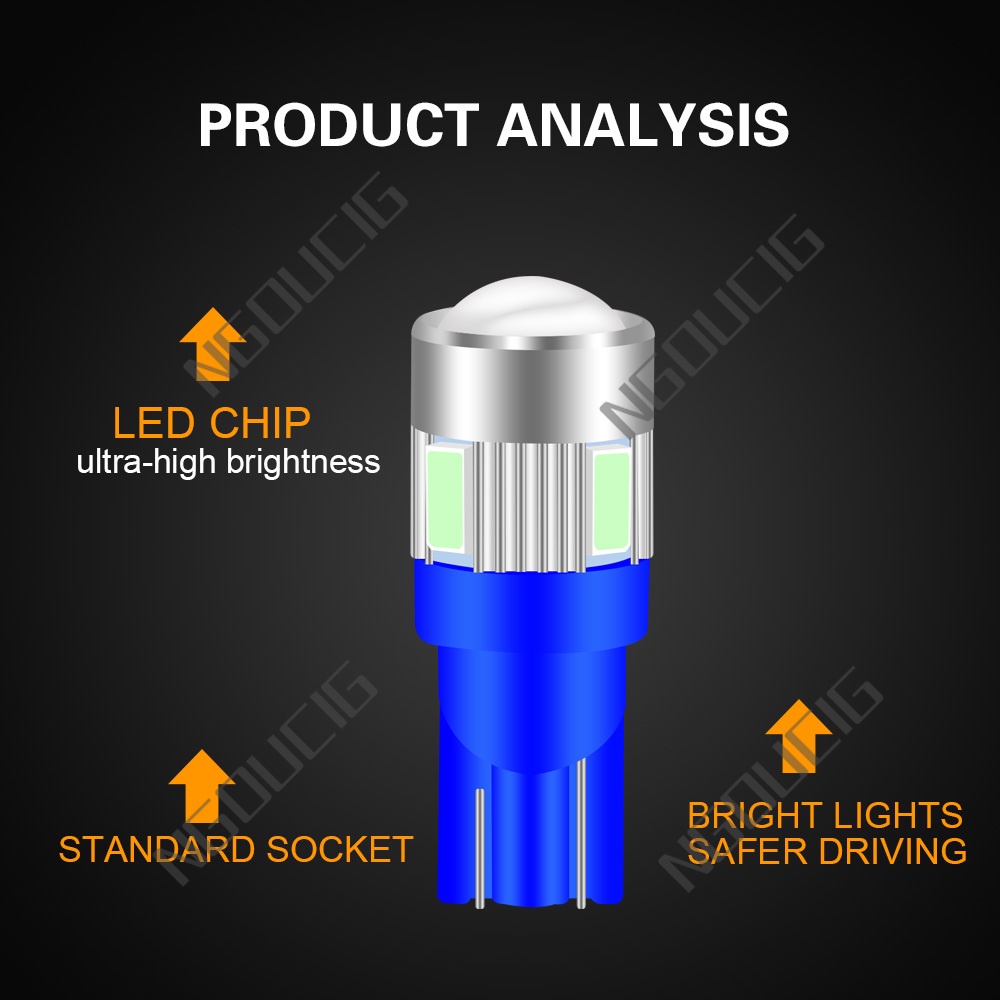 Bóng Đèn LED T10 2023 Mới W5W 168 194 Ánh Sáng Trắng / Vàng / Xanh Dương Dành Cho Xe Hơi / Xe Máy
