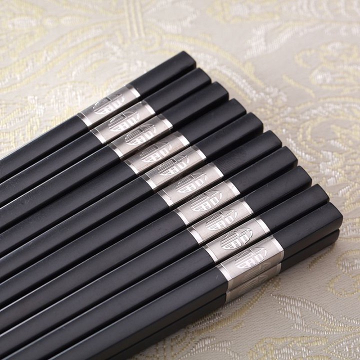 Đũa nhật kháng khuẩn nhựa melanin cao cấp (bộ 10 đôi) ăn cơm khảm vàng hoàng gia an toàn sức khỏe tốt hơn đũa gỗ Cshome