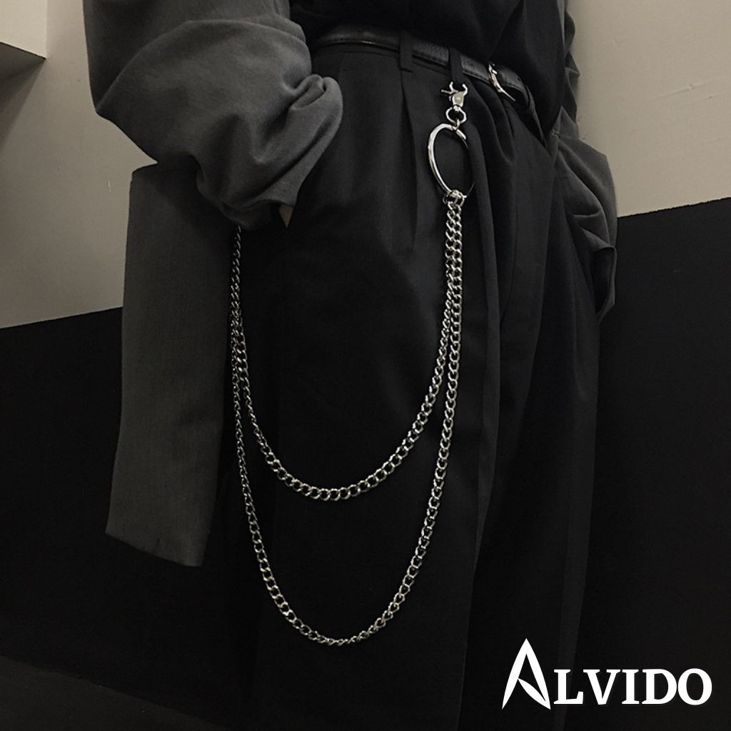 Dây Xích ALVIDO mạ bạc Trang Trí Quần Phong Cách Hiphop 2021-street style không thể thiếu