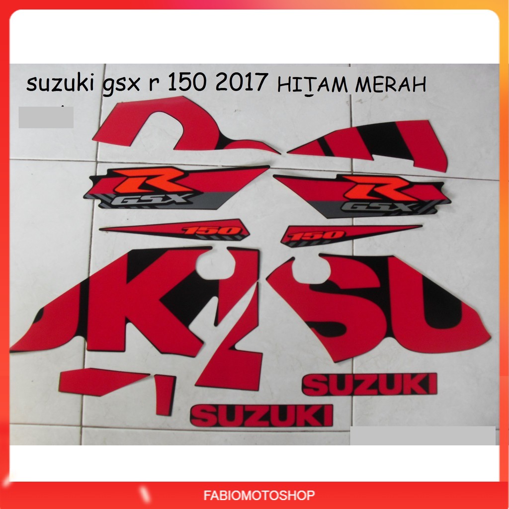 Miếng Dán Trang Trí Xe Suzuki Gsx R 150 2017 Màu Đỏ Đen