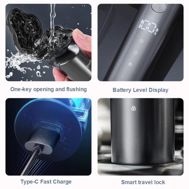 Máy cạo râu Xiaomi SHOWSEE F305-GY, động cơ tốc độ cao chạy êm ái, màn hình LED, chống nước IPX7