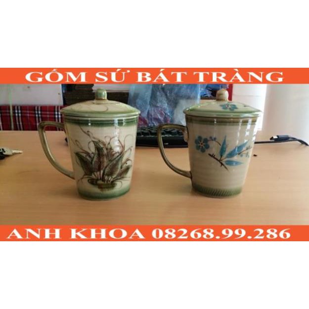 Cốc sứ có nắp đậy Bát Tràng - Gốm sứ Bát Tràng Anh Khoa