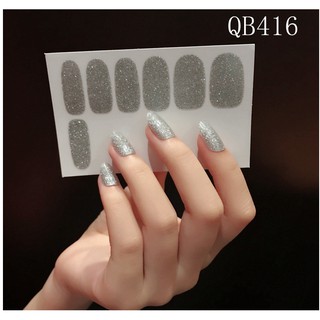 Sticker dán móng TẶNG KÈM DŨA - màu xám bạc