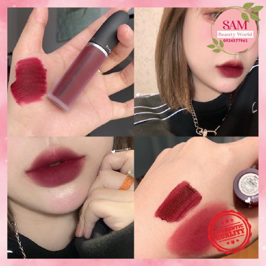 Son Kem Lì MAC Powder Kiss Liquid 994 Make Love To The Camera - Màu đỏ rượu trầm ྇