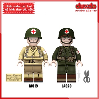 Minifigures lính cứu thương Hoa Kỳ - Đồ chơi Lắp ghép Xếp hình Mô hình Mini WW2 JA019 JA020