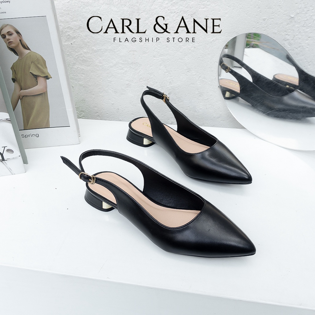 Carl &amp; Ane - Giày cao gót mũi nhọn thời trang công sở màu đen - CL025