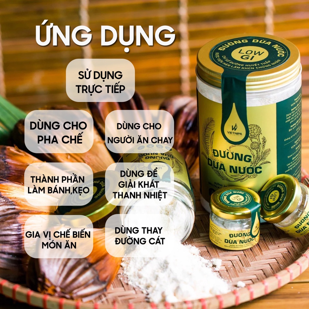 Đường ăn kiêng, Đường Dừa Nước Hữu Cơ Ông Sáu đường organic thuần chay dành cho người tiểu đường, ăn kiêng kento
