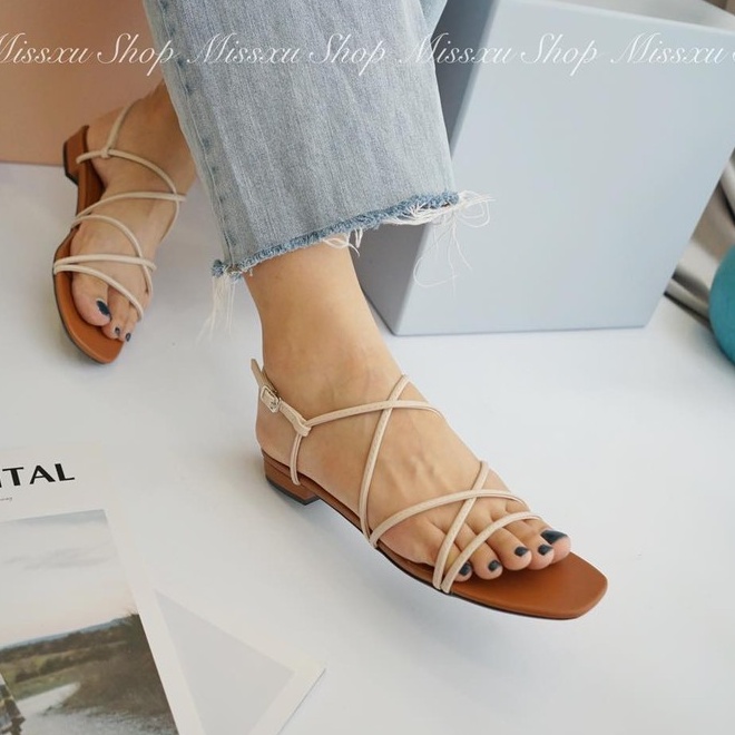 Giày sandal nữ bệt dây chéo 1,5cm thời trang MYSS - CGA38