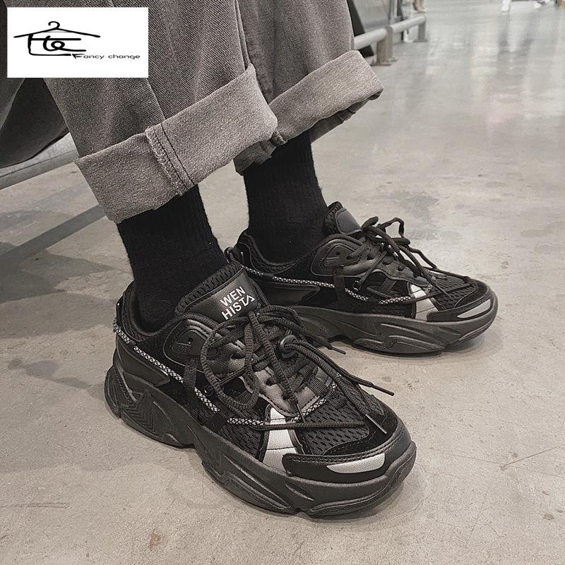 Giày Thể Thao Đế Dày Tăng Chiều Cao Thoải Mái Phong Cách Retro Cho Cặp Đôi