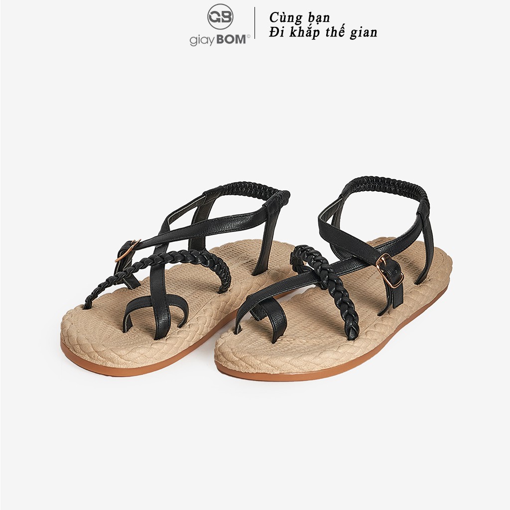 Giày sandal nữ giayBOM xỏ ngón quai dây khóa cổ chân GB00120