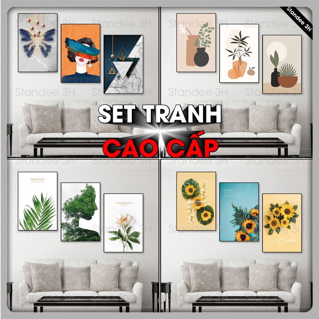 Tranh treo tường canvas có khung viền cao cấp, Tranh treo phòng khách, phòng ngủ, cầu thang | 3H
