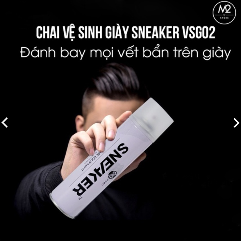 Chai xịt bọt vệ sinh sạch giày Sneaker cao cấp (VSG02) không cần giặt, kèm bàn chải và khăn lau