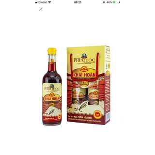 Nước mắm Phú Quốc Khải Hoàn 43 độ đạm (Cặp 2chai/520 ml)