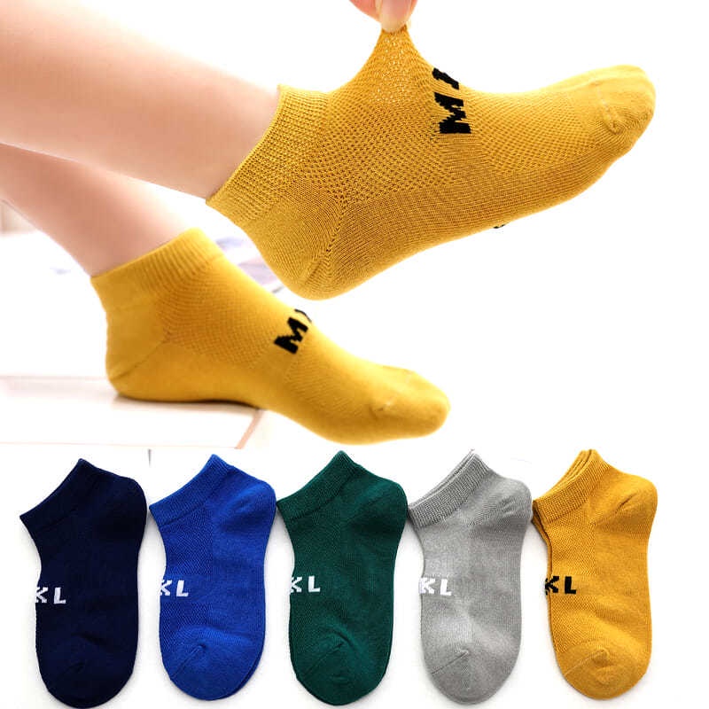 Bộ 5 Đôi Vớ Cotton Mỏng Thoáng Khí Dành Cho Bé