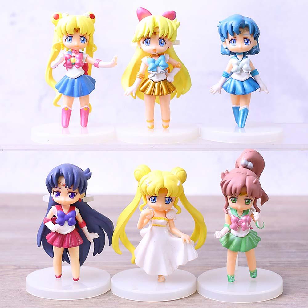 REBUY1 Sailor Moon Mô Hình Đồ Chơi Nhân Vật Thủy Thủ Mặt Trăng Tsukino Usagi Để Bàn Trang Trí