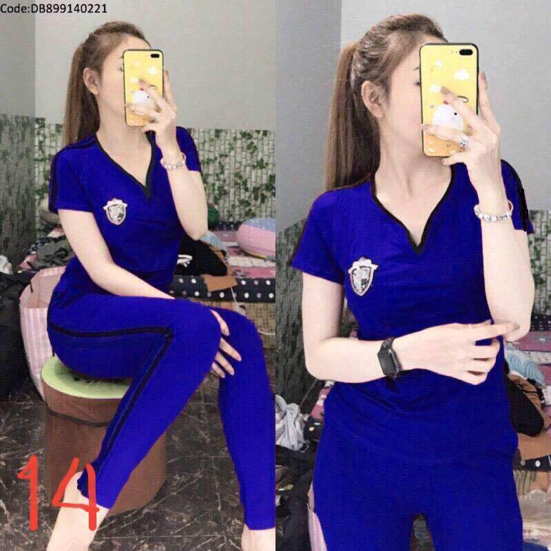SET BỘ THỜI TRANG CỔ TIM THÊU LOGO DỄ THƯƠNG