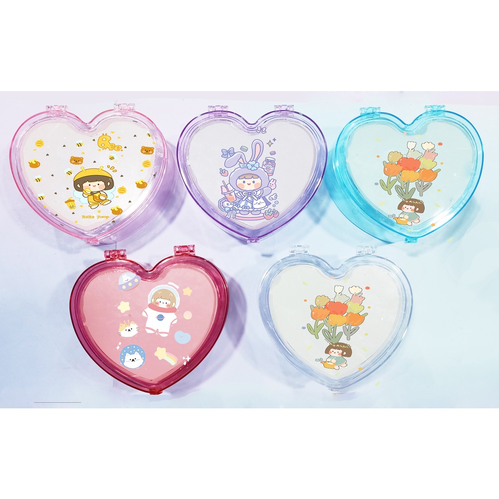 Hộp tim roro jump hoppang kèm gương HKG5 dễ thương cute đựng trang sức hoạt hình