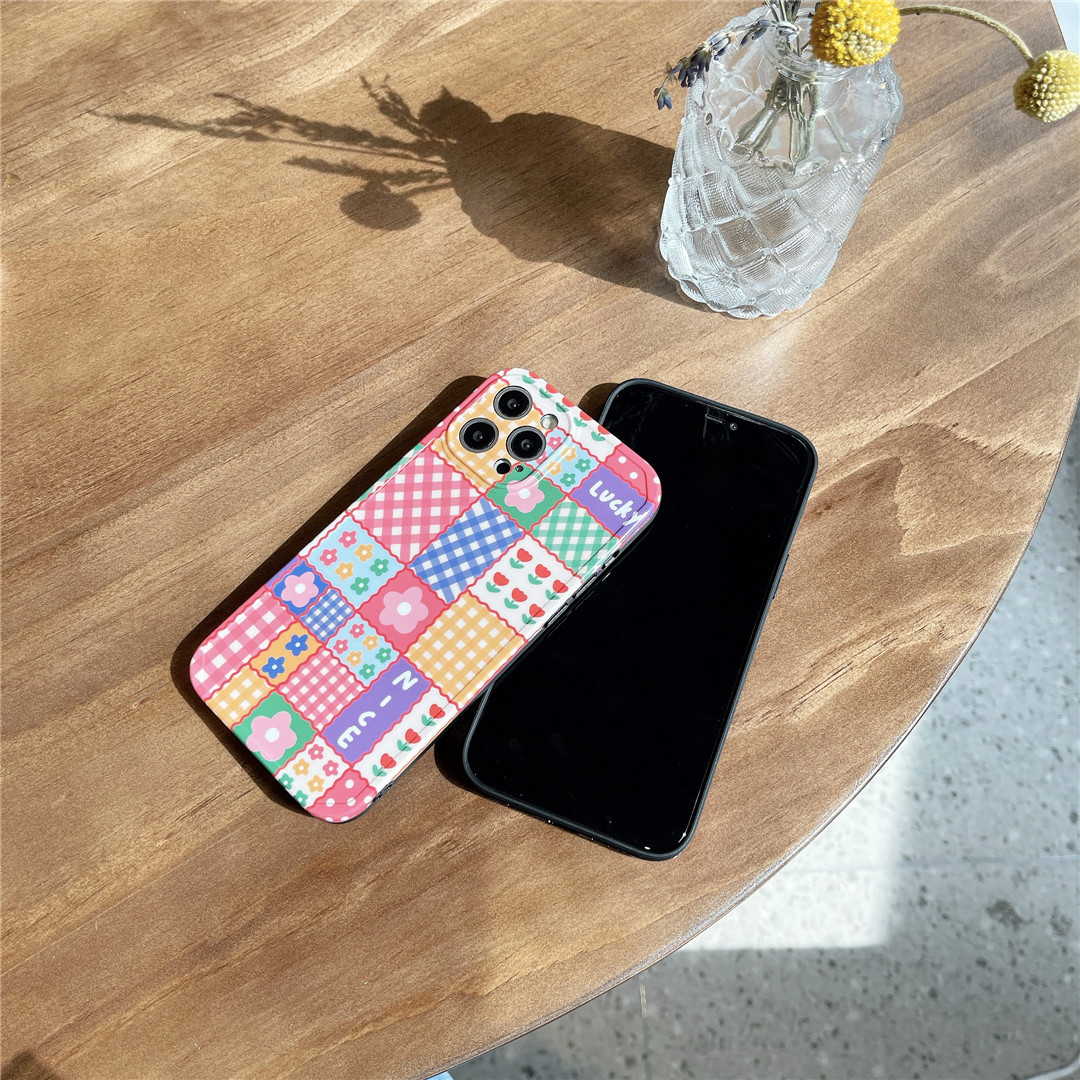 Ốp điện thoại nhựa mềm hình hoa kẻ ô cho IPHONE12 MINI 11 PRO MAX 7/8PLUS SE2020 X/XS XR XSMAX | BigBuy360 - bigbuy360.vn